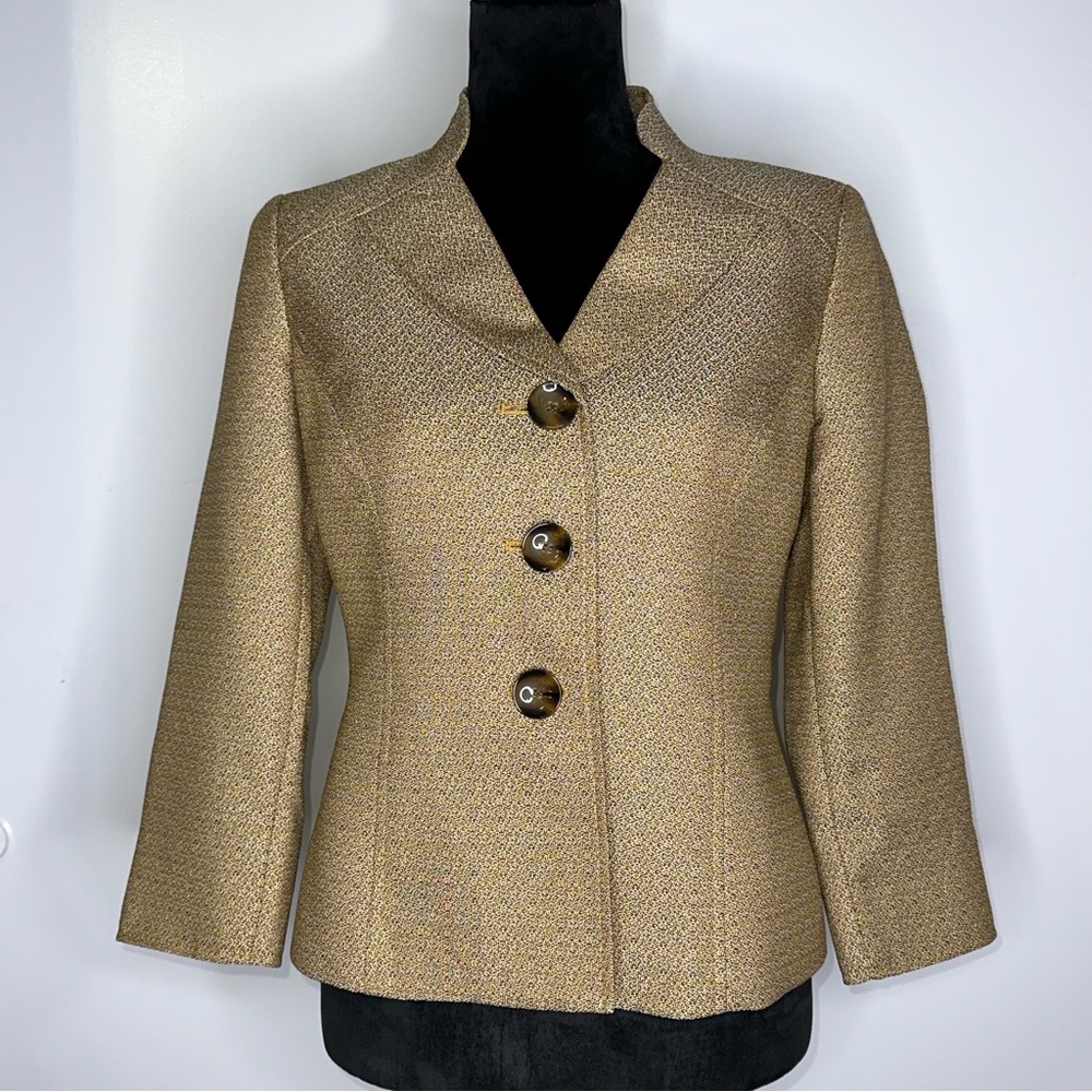 Evan Picone Gold Textured Blazer